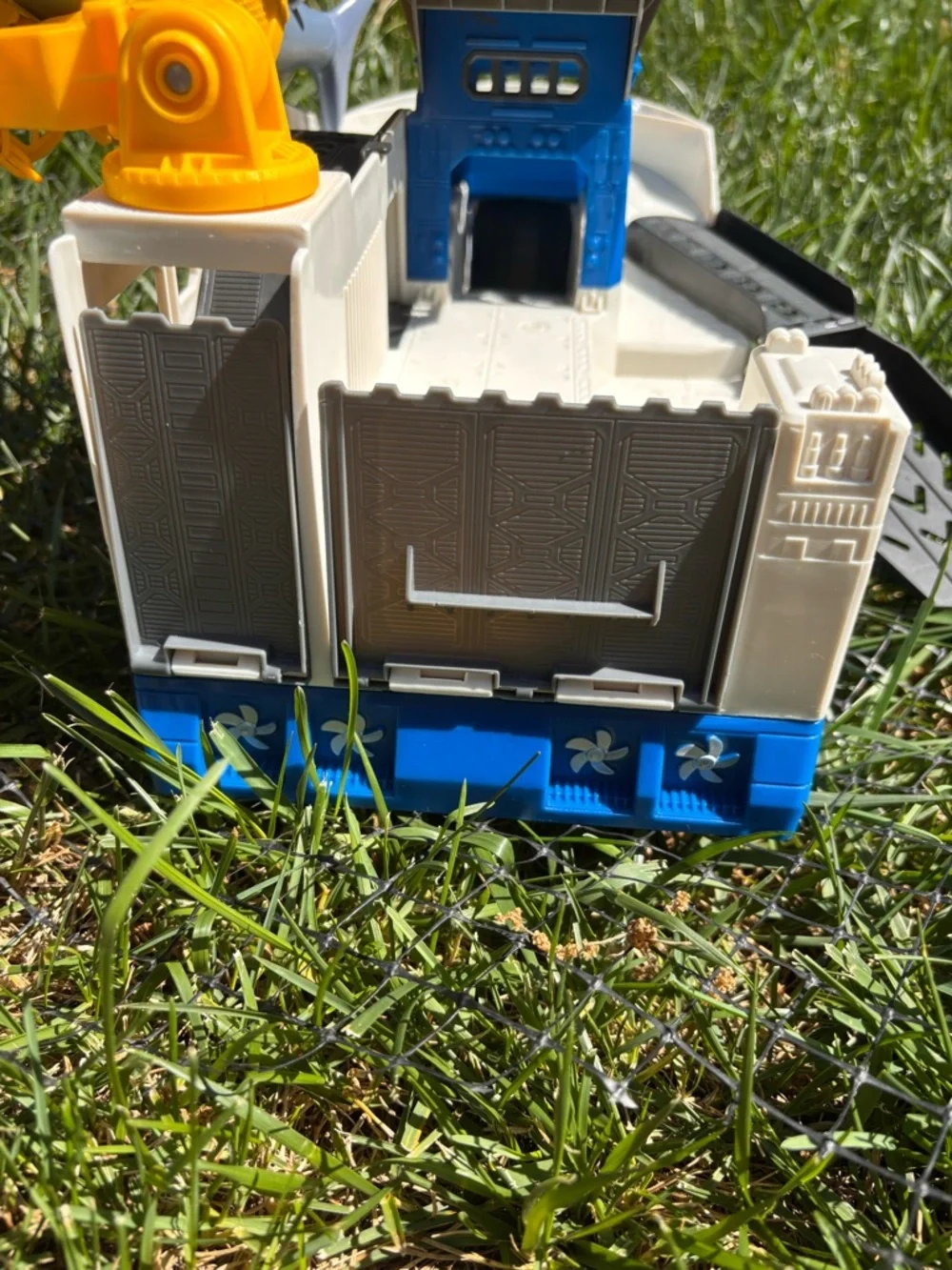 Mattel Blue White and Yellow Rescue Boat Toy with Shark Accessory
